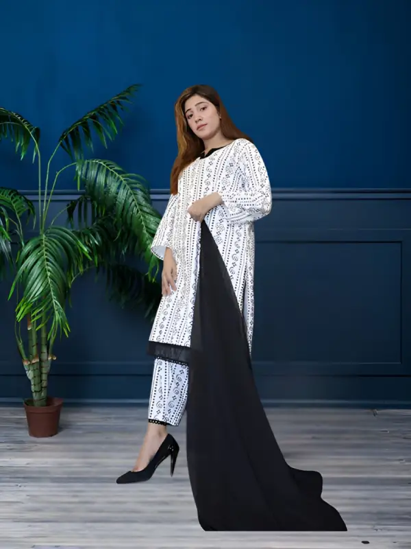 3 Piece moon light stitched dress-1